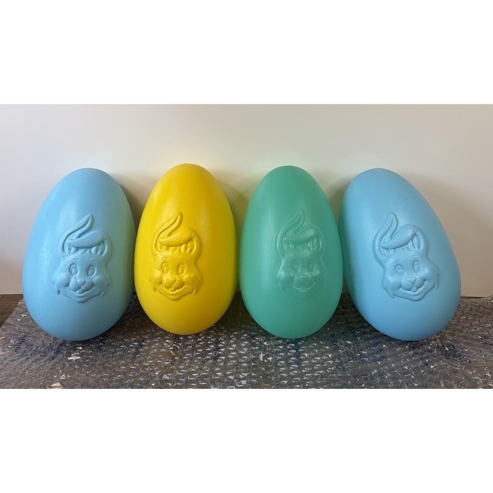 Vintage Lot Of 4 Plastic Blow Mold 12" Easter Egg Lot Bundle General Foam